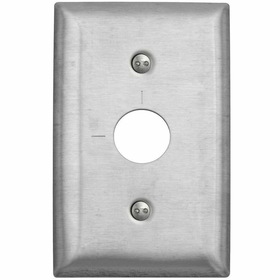 Hubbell Wallplate, 1-G, RKL, Eng Mark, SS