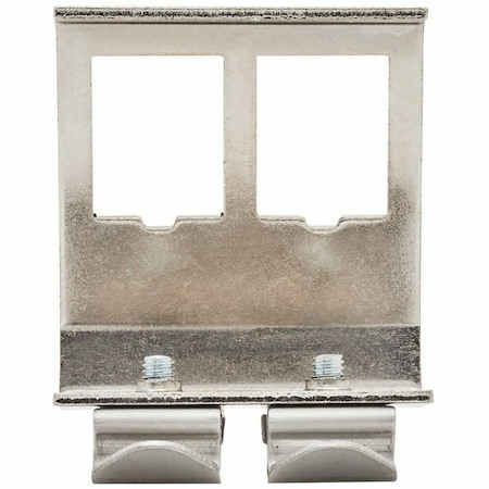 Eaton Tripp Lite Series 2-Port Metal DIN-Rail Mounting Module for Snap-In Keystone Jacks and Couplers, Silver, TAA