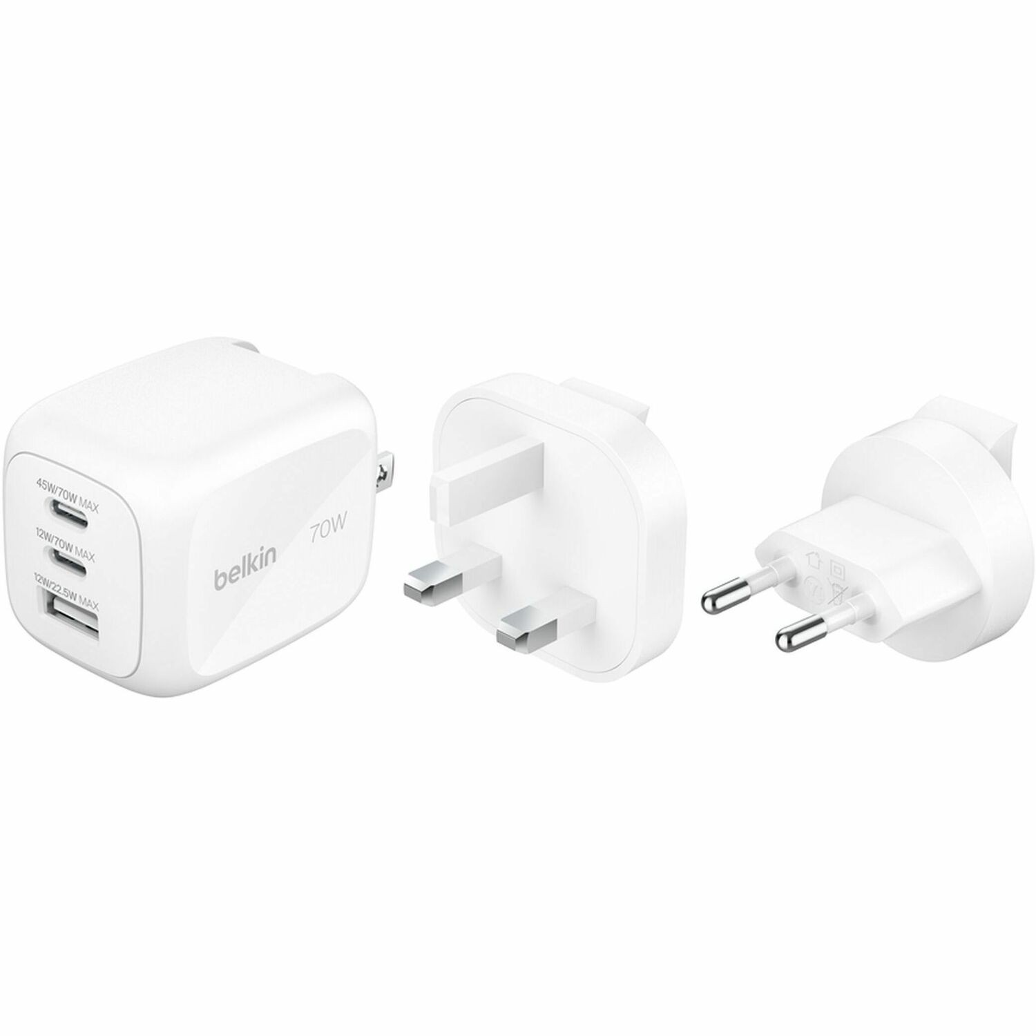 Belkin 70W 3Port Wall Char (Us Plug + Uk&Eu Plug)