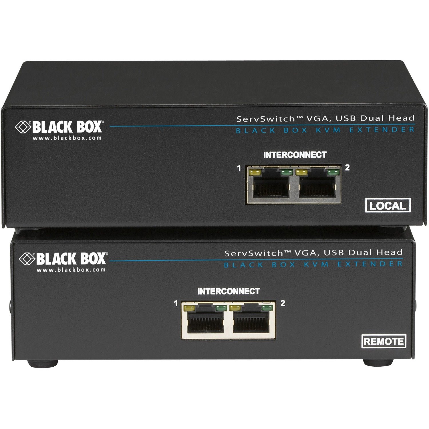 Black Box ServSwitch CATx USB KVM Extender, Dual-Head VGA with Serial and Audio