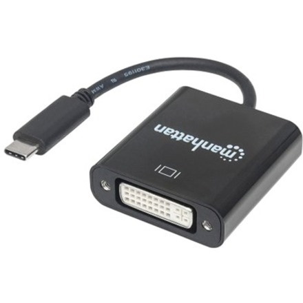 Manhattan Usb-C To Dvi-D Cable 8CM- 4K/30HZ Male/Female Black Blistr