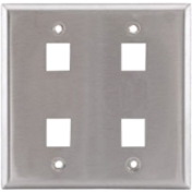 Hubbell 2 Gang 4 Socket Standard Faceplate
