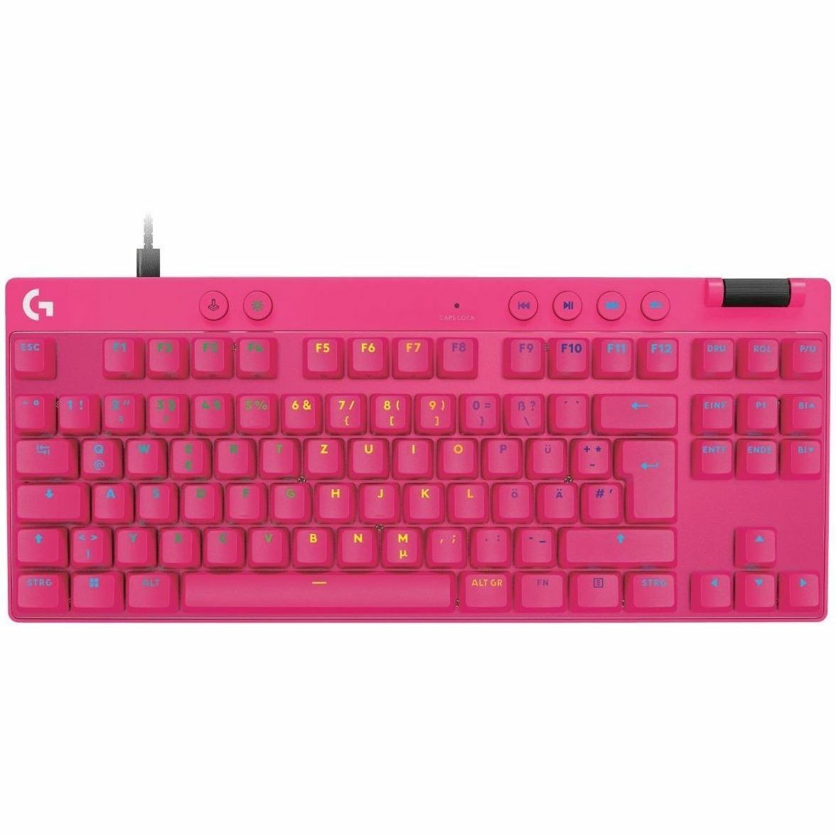 Logitech G PRO X TKL Gaming-toetsenbord - Tenkeyless - Kabel Verbinding - USB Interface - RGB LED - Frans - AZERTY indeling - Roze