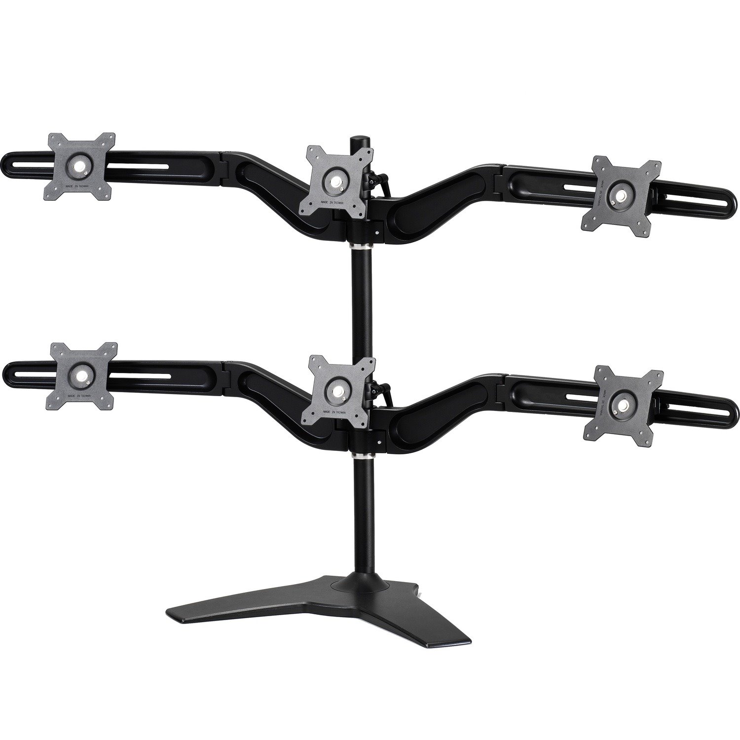 Amer Mounts Stand Based Hex Monitor Mount for four 15"-24" LCD/LED Flat Panel Screens