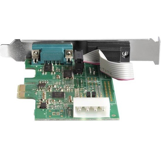 StarTech.com 2-port PCI Express RS232 Serial Adapter Card - PCIe Serial DB9 Controller Card 16950 UART - Low Profile - Windows and Linux