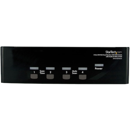 StarTech.com 4-Port DVI and VGA, USB KVM Switch with Audio and USB 2.0 Hub