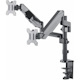 Dual Desk Mount for TV & Monitors (Full Motion Gas Spring), For screens 10" to 27" , Clamp or Grommet Assembly, VESA compatability: 75x75 and 100x100mm - check the dimensions of the four mounting holes on back of screen to ensure it fits, Max 8kg (each)