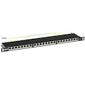 Eaton Tripp Lite Series Cat6a 24-Port High-Density Shielded Patch Panel - Dual IDC, 568A/B, RJ45 Ethernet, 0.5U Rack-Mount