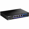 TRENDnet 6-Port Unmanaged Multi-Gig Switch, 4 x 2.5GBASE-T Ports, 2 x 10G SFP+ Ports Fanless, Compact Desktop Design, Metal Housing, Network Ethernet Switch, Lifetime Protection, Black, TEG-S562