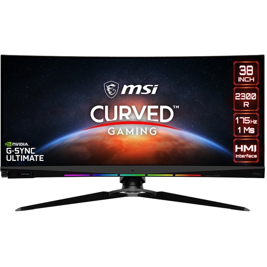 MSI MEG MEG381CQR Plus 38" Class UW-QHD+ Curved Screen Gaming LCD Monitor - 21:9 - Black