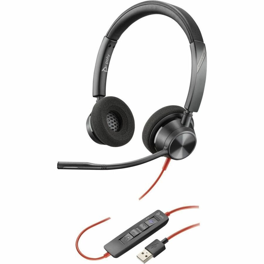 Poly Blackwire 3320 Microsoft Teams Certified USB-A Headset TAA