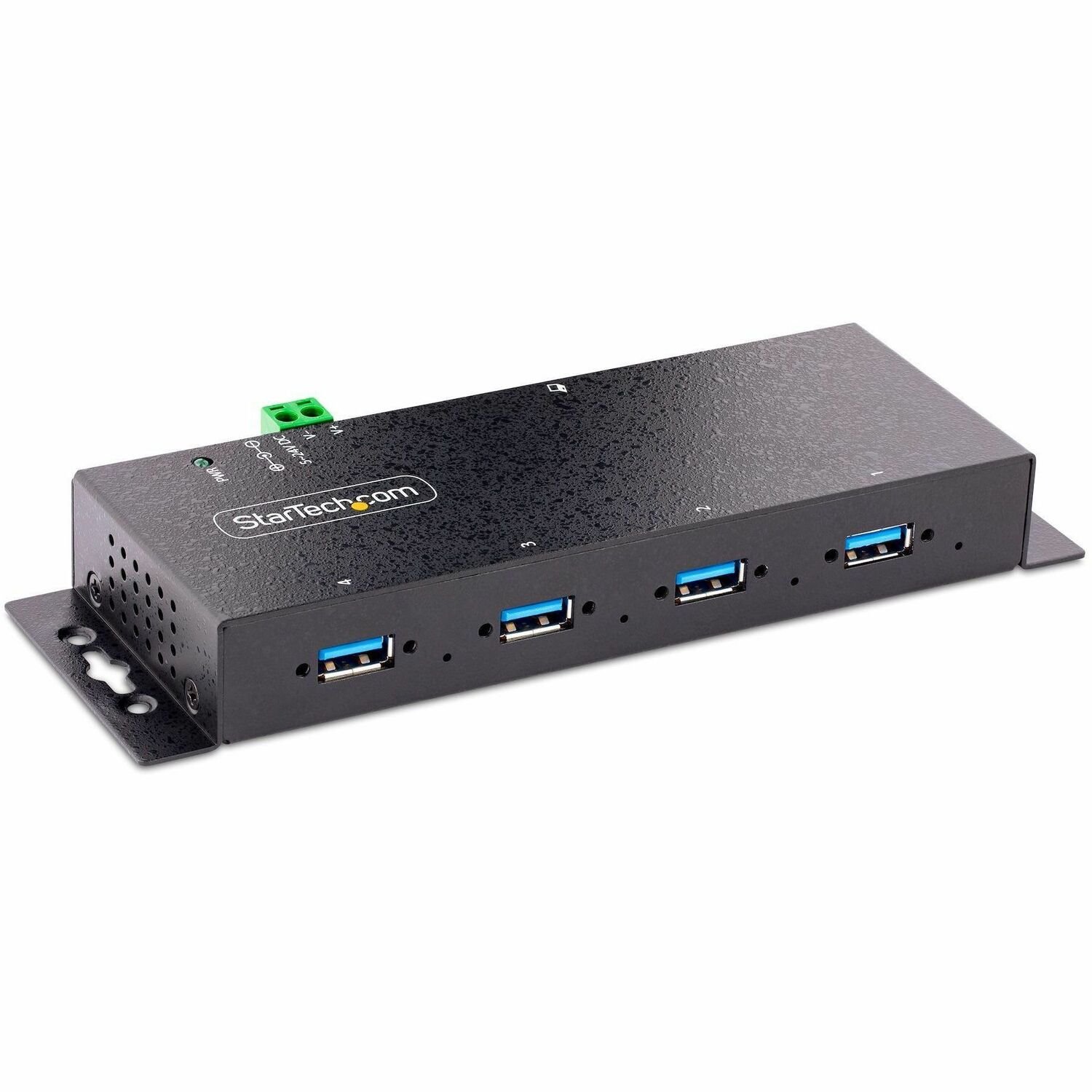 StarTech.com 4-Port Industrial USB 3.0 Hub, 5Gbps, Rugged USB-A Hub met ESD en Overspanningsbeveiliging, DIN/Wand/Bureau Monteerbaar