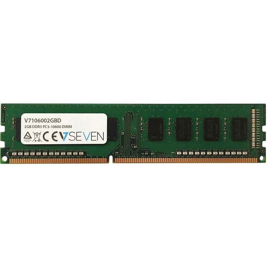 V7 V7106002GBD RAM Module for Desktop PC - 2 GB - DDR3-1333/PC3-10600 DDR3 SDRAM - 1333 MHz Dual-rank Memory - CL9