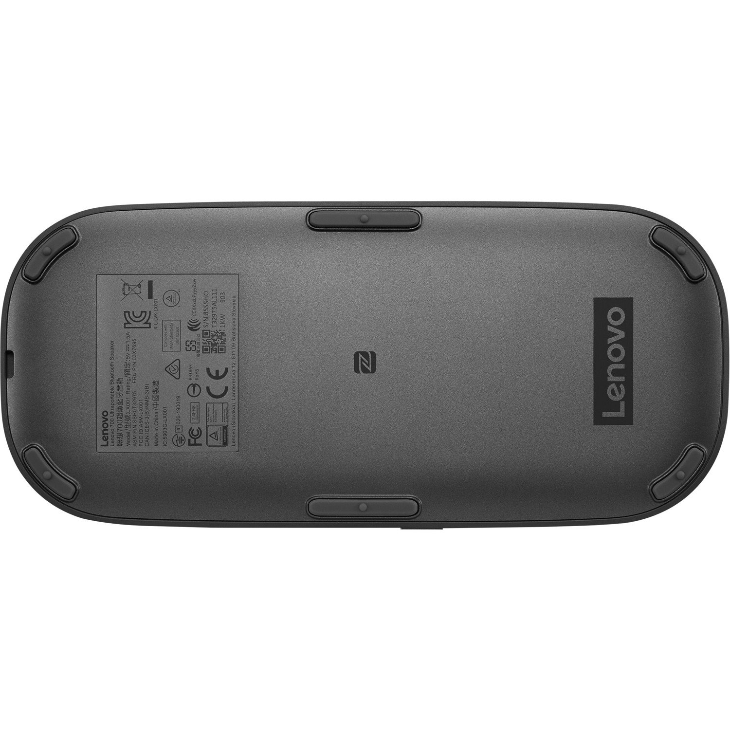 Lenovo 700 Portable Bluetooth Speaker System - 4 W RMS - Gray