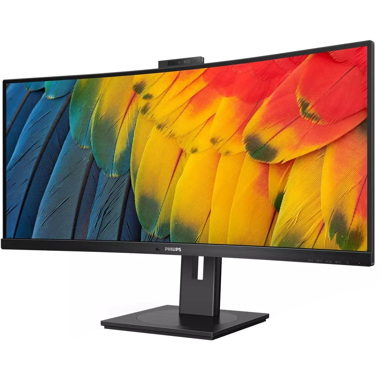 Philips Ultrawide 34B1U5600CH 34" Class Webcam UW-QHD Curved Screen LCD Monitor - 21:9 - Textured Black