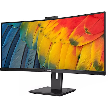 Philips Ultrawide 34B1U5600CH 34" Class Webcam UW-QHD Curved Screen LCD Monitor - 21:9 - Textured Black