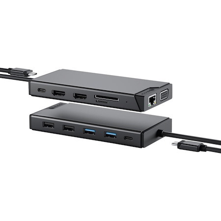 Alogic MV2 USB Type A, USB Type C Docking Station for Notebook - Memory Card Reader - SD - 100 W - Black