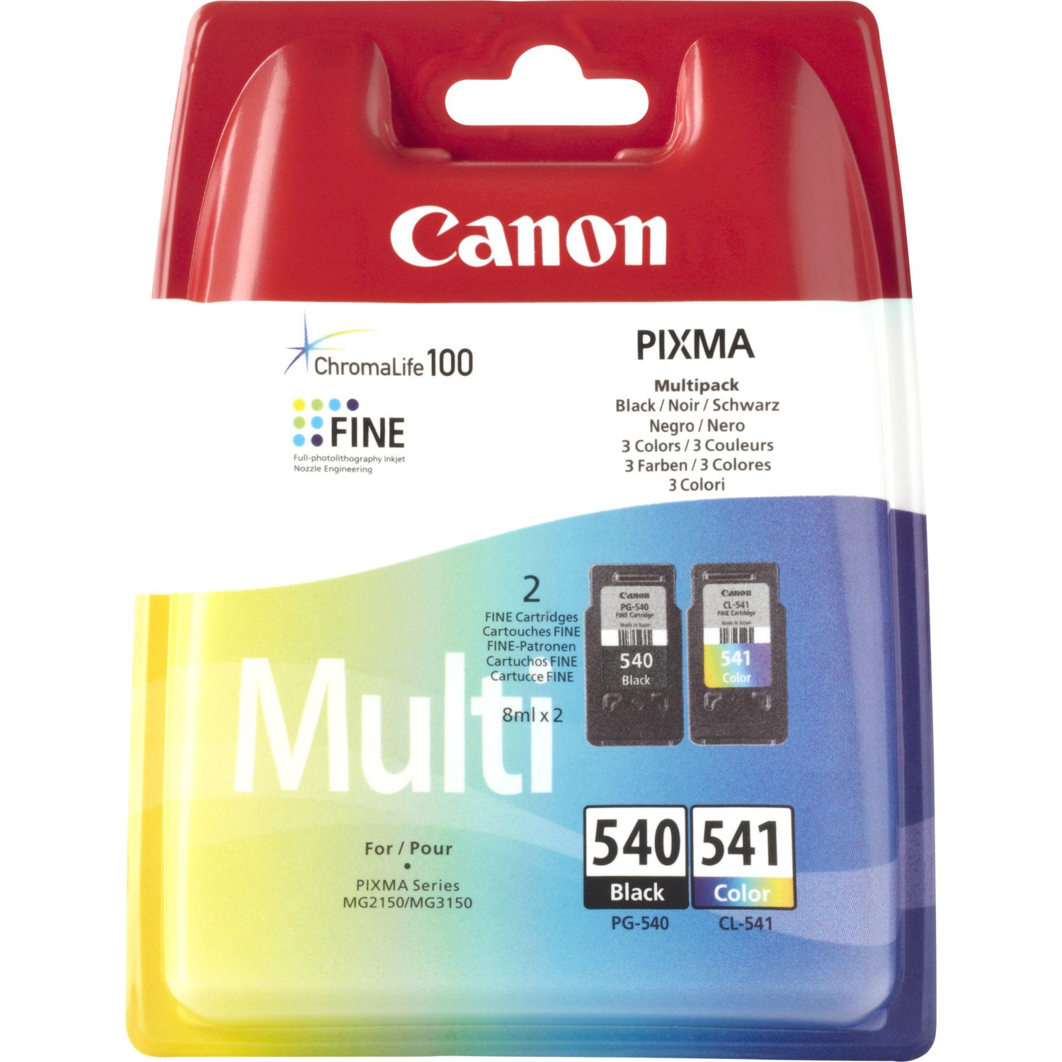 Canon PG-540/CL-541 Original Inkjet Ink Cartridge - Multi-pack - Black, Cyan, Magenta, Yellow - 2 / Blister Pack