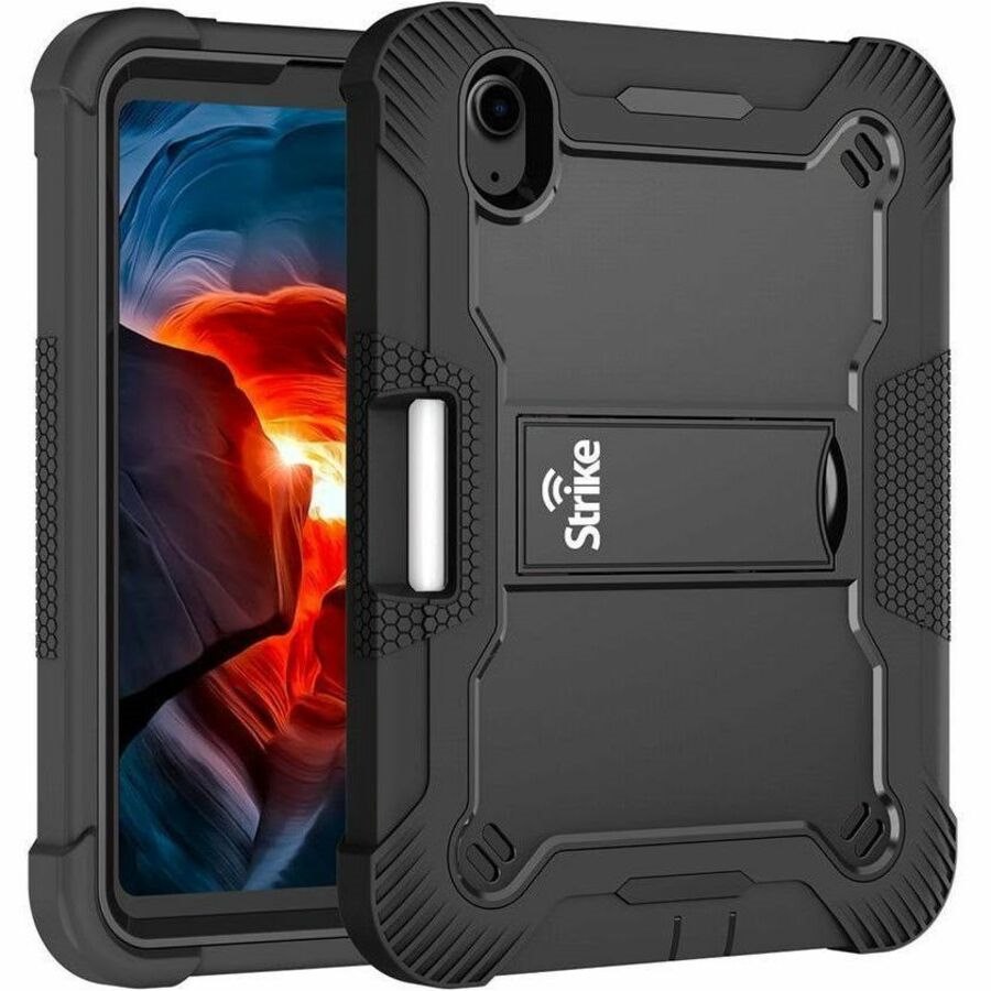 Strike Rugged Case for Apple iPad mini (6th Generation), iPad mini (7th Generation) Tablet - Rubberised Textured Design - Black