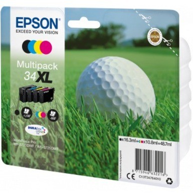 Epson DURABrite Ultra 34XL Original Inkjet Ink Cartridge - Cyan, Magenta, Yellow - 4 / Blister Pack