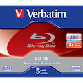 Verbatim 43615 Blu-ray Rewritable Media - BD-RE - 2x - 25 GB - 5