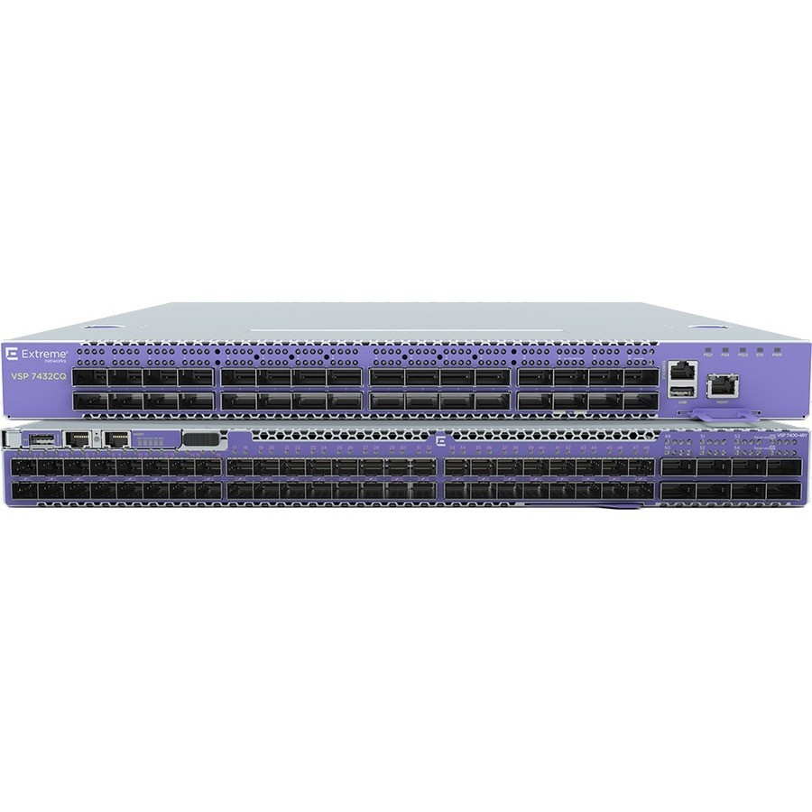 Extreme Networks ExtremeSwitching 7400 VSP7400-48Y-8C Manageable Ethernet Switch - Gigabit Ethernet, 10 Gigabit Ethernet, 25 Gigabit Ethernet, 40 Gigabit Ethernet, 100 Gigabit Ethernet - 1000Base-X, 10GBase-X, 25GBase-X, 40GBase-X, 100GBase-X