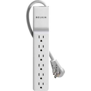 Belkin 6 Outlet Home/Office Surge Protector - Rotating Plug - 6 foot Cable -White - 720 Joules