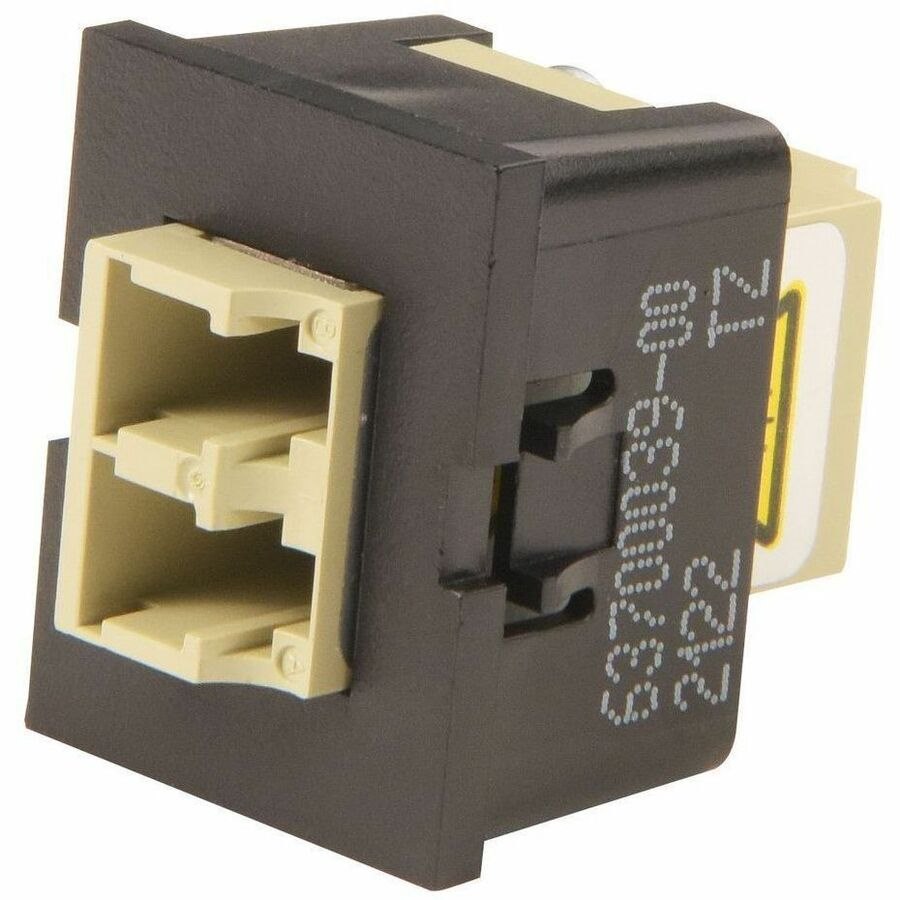 Ortronics TracJack Module, LC Duplex, Multimode, Beige Adapter, Black Housing
