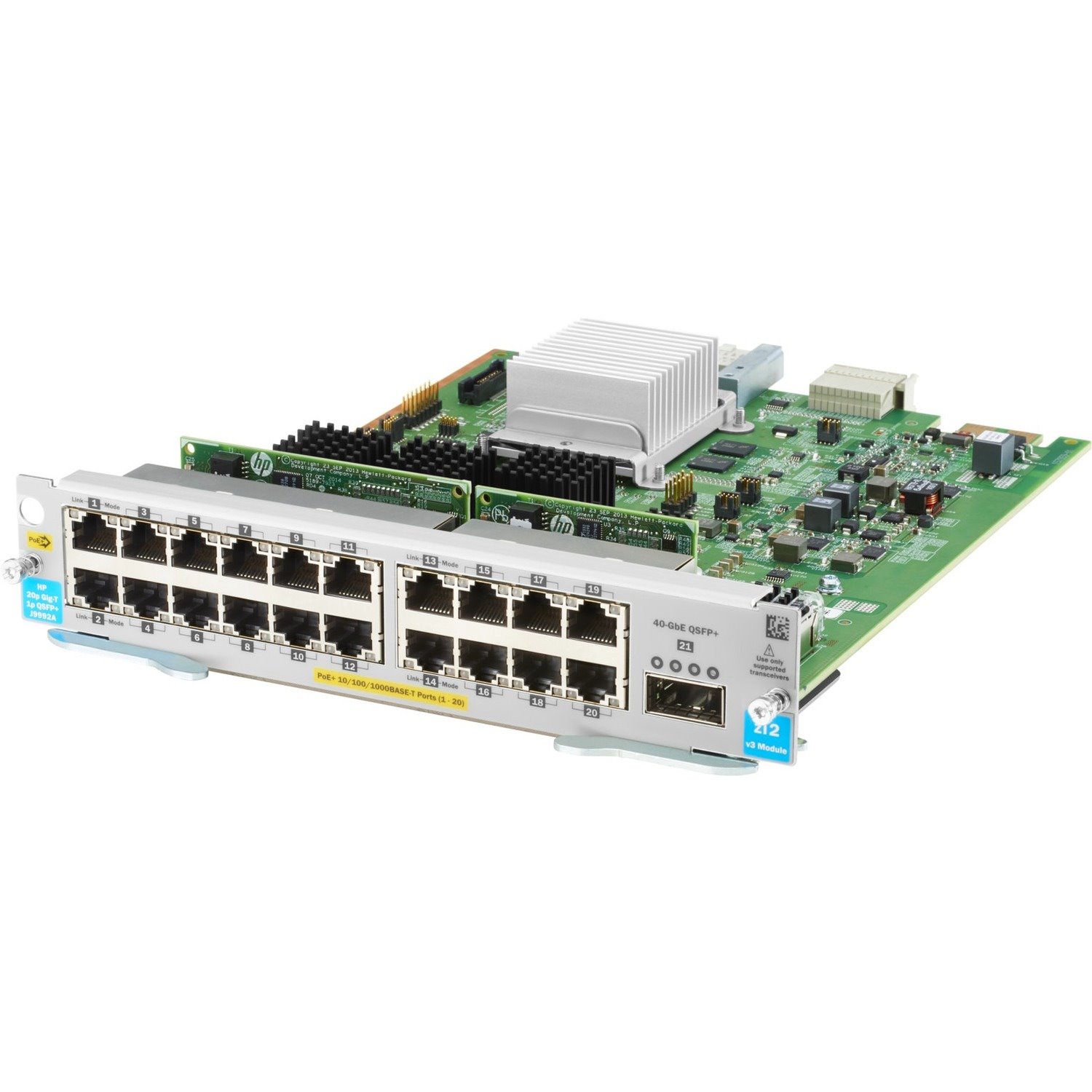 HPE-IMSourcing 20-port 10/100/1000BASE-T PoE+ MACsec / 1-port 40GbE QSFP+ v3 zl2 Module