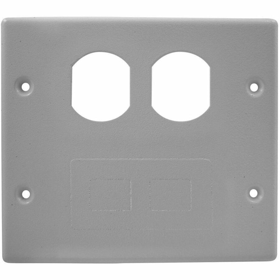 Hubbell Raceway, PLT, 2G Dup/Blnk, HBL4750, GY - Scratch Resistant Finish - Uses HBL 300