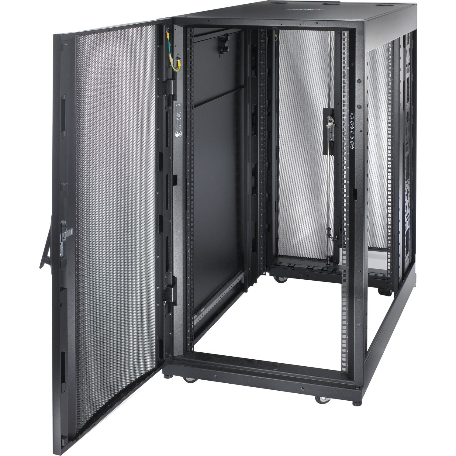 APC by Schneider Electric NetShelter SX 24U Floor Standing Enclosed Cabinet Rack Cabinet for Server, Storage - 482.60 mm Rack Width - Black