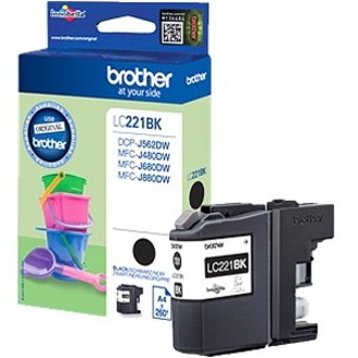 Brother LC221BK Original Standard Yield Inkjet Ink Cartridge - Black Pack