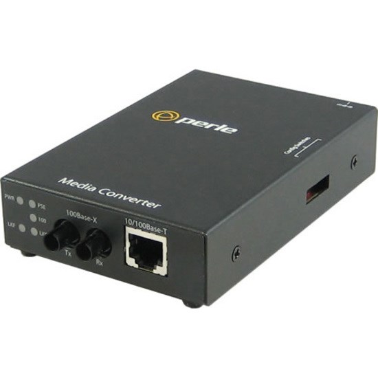 Perle S-110P-M2ST2-XT - 10/100 Industrial Temperature PoE Media Converter
