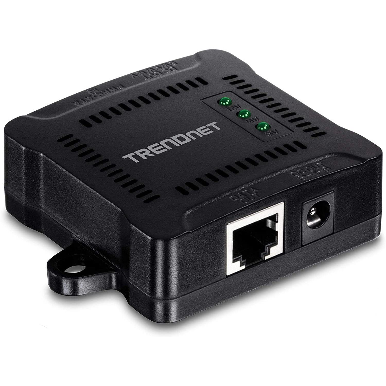 TRENDnet Gigabit PoE Splitter, 1 x Gigabit PoE Input Port, 1 x Gigabit Output Port, Up to 100m (328 ft), Supports 5V, 9V, 12V Devices, 802.3af PoE Compatible, PoE Powered, Black, TPE-104GS