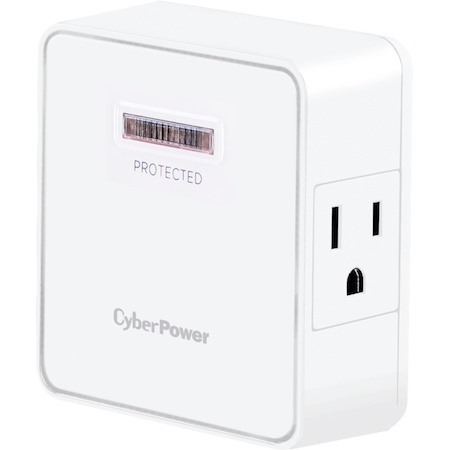 CyberPower HT200W Home Office 2 - Outlet Surge Protector with 1500 J Surge Suppression
