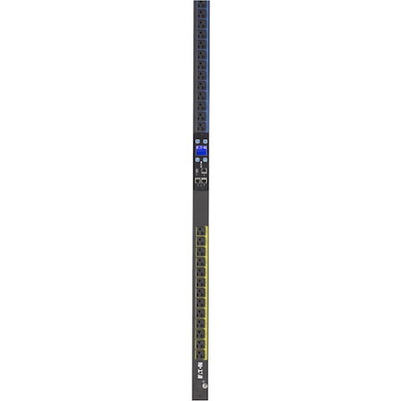 Eaton Metered Input rack PDU, 0U, L14-30P input, 5.76 kW max, 120/240V, 24A, 10 ft cord, Split-phase, Outlets: (24) 5-20R