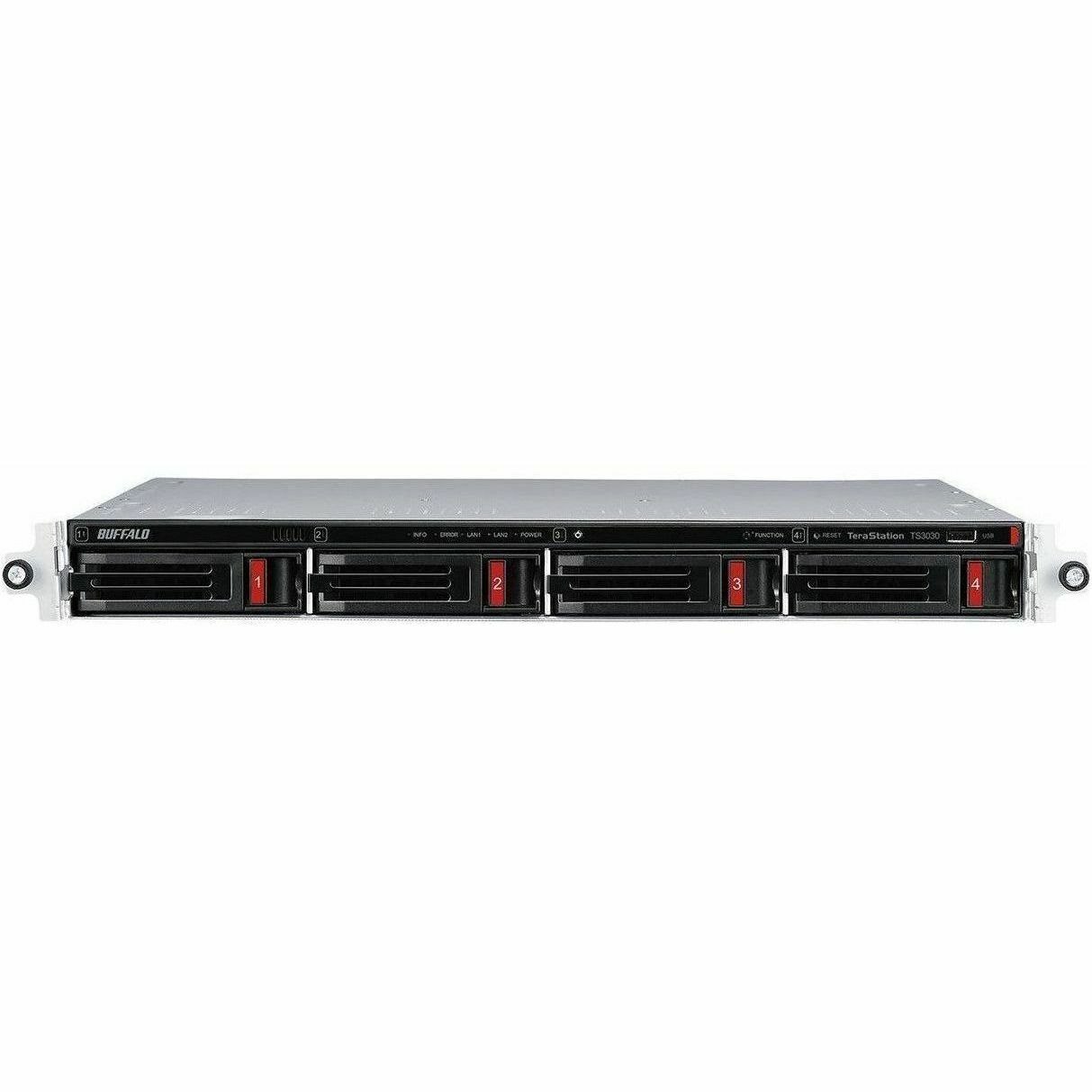BUFFALO TeraStation 3430RN 4-Bay Secure SMB Rackmount NAS 4TB (2x2TB) with Hard Drives Included