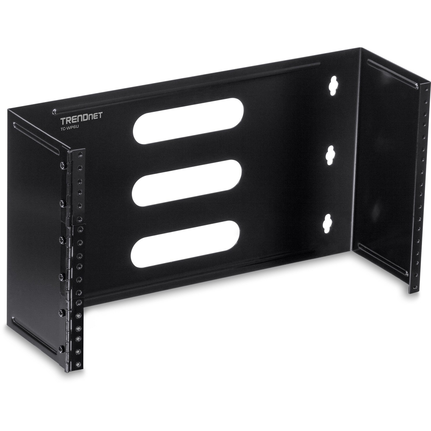 TRENDnet 6U 19-inch Hinged Wall Mount Bracket for Patch Panels and PDU Power Strips, TC-WP6U, Supports EIA-310, Steel Construction, Use with TRENDnet TC-P24C6 & TC-P16C6 Patch Panels (sold separately)