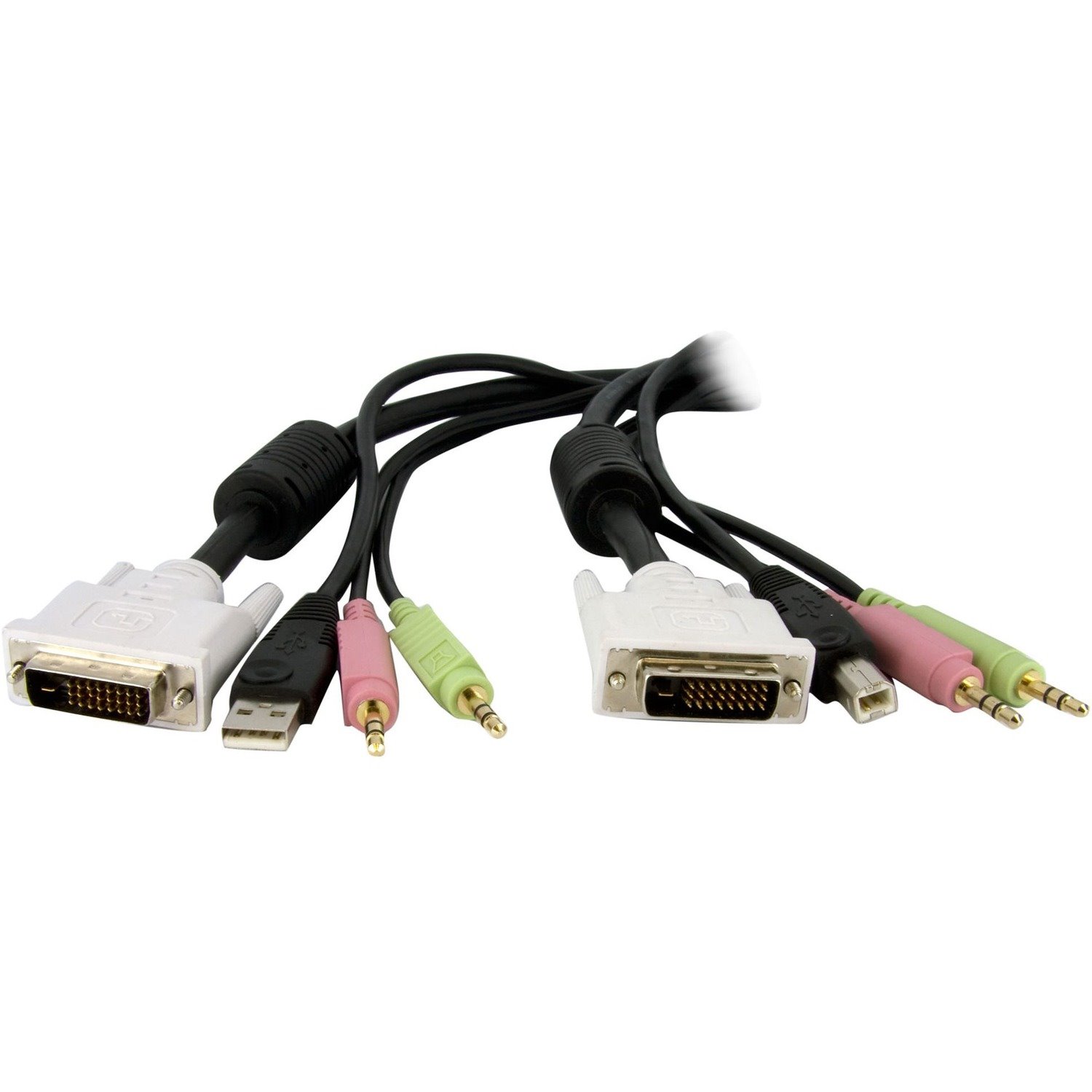 StarTech.com 6 ft 4-in-1 USB DVI KVM Switch Cable with Audio