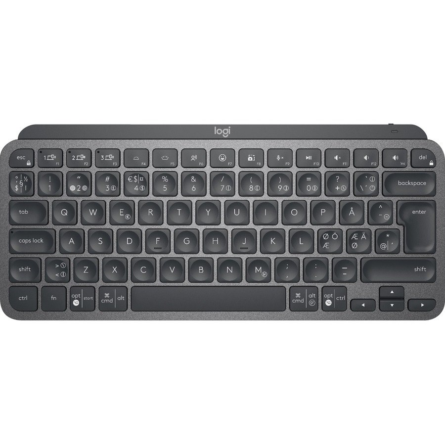 Logitech MX Keys Mini Keyboard - Wireless Connectivity - LED - Danish, Norwegian, Swedish, Finnish, Nordic - QWERTY Layout - Graphite