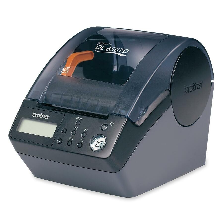 Brother P-touch QL-650TD Direct Thermal/Thermal Transfer Printer - Monochrome - Label Print - Black