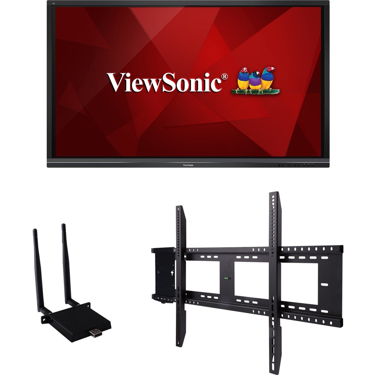 ViewSonic ViewBoard IFP7550-E1 - 4K Interactive Display with WiFi Adapter and Fixed Wall Mount - 350 cd/m2 - 75"
