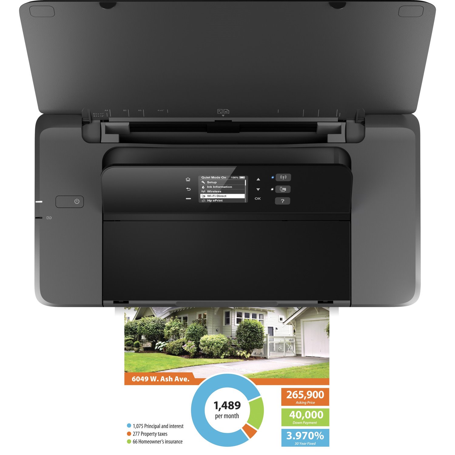 HP Officejet 200 Portable Inkjet Printer - Colour