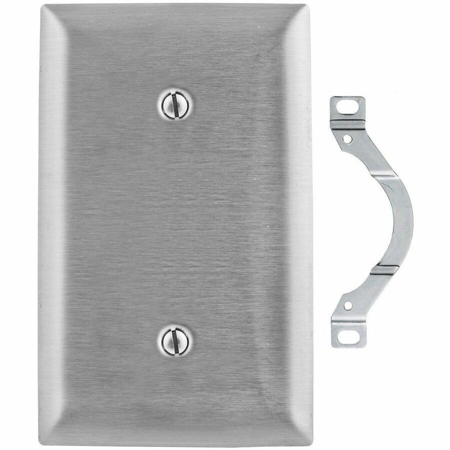Hubbell Wallplate, 1-G, Blank, SS, Strap