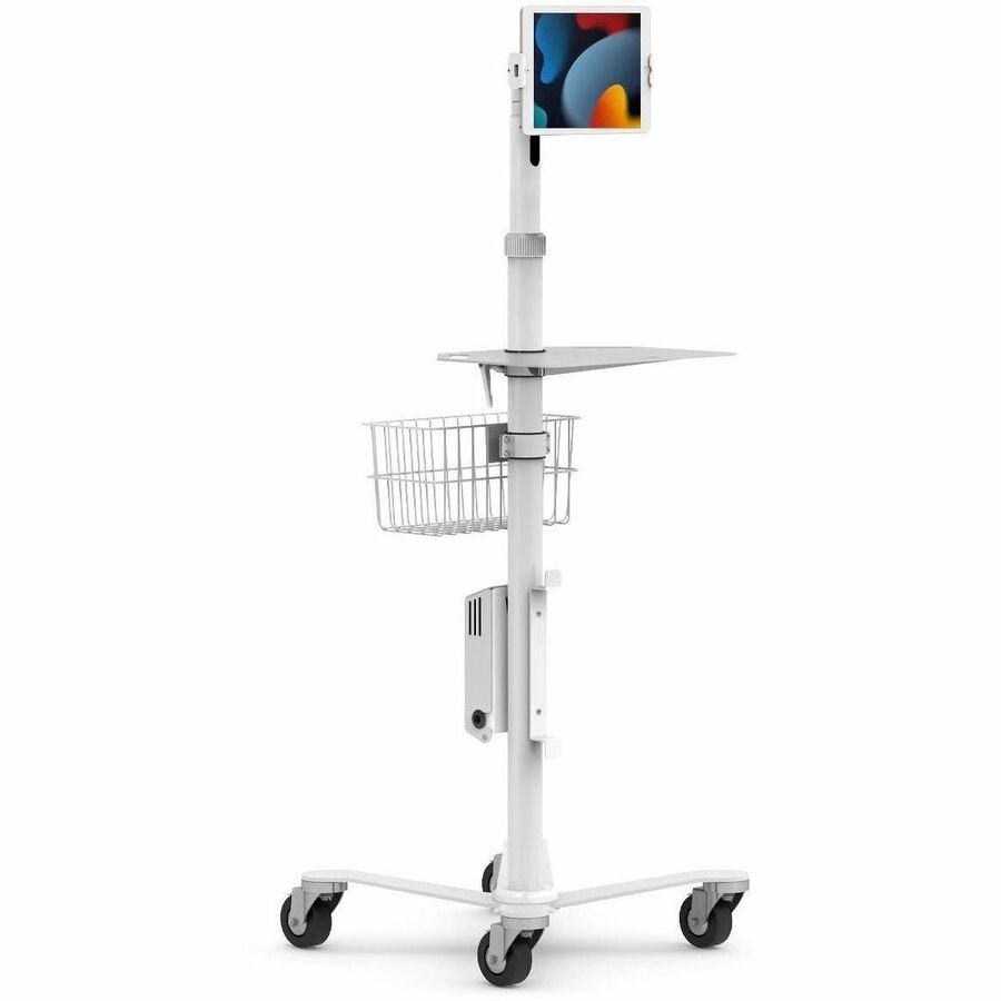 Compulocks Universal Tablet Cling Medical Rolling Cart Extended White