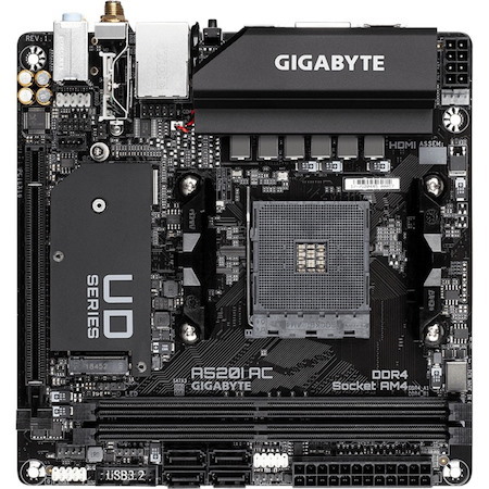 GIGABYTE Ultra Durable A520I AC Desktop Motherboard - AMD A520 Chipset - Socket AM4 - Mini ITX