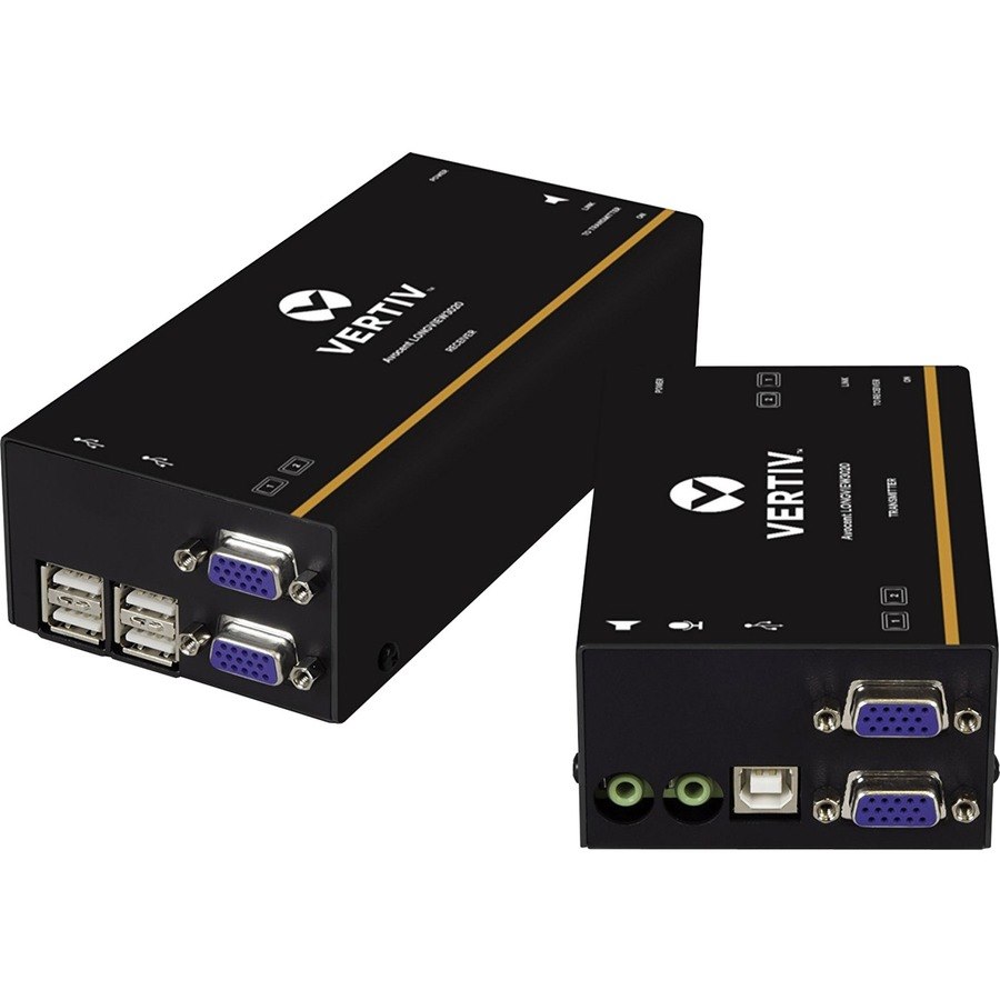 Vertiv Avocent LongView LV3020 KVM Extender | Dual-Screen Video | USB & Audio Extension | 1,000 ft Reach | Rack-Mountable Units