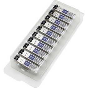 AddOn 10PK HP&reg; J4858C Compatible TAA 1000Base-SX SFP Transceiver (MMF, 850nm, 550m, LC, DOM)