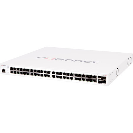 Fortinet FortiSwitch D 448D-POE 48 Ports Manageable Ethernet Switch - Gigabit Ethernet, 10 Gigabit Ethernet - 10/100/1000Base-TX, 10GBase-X