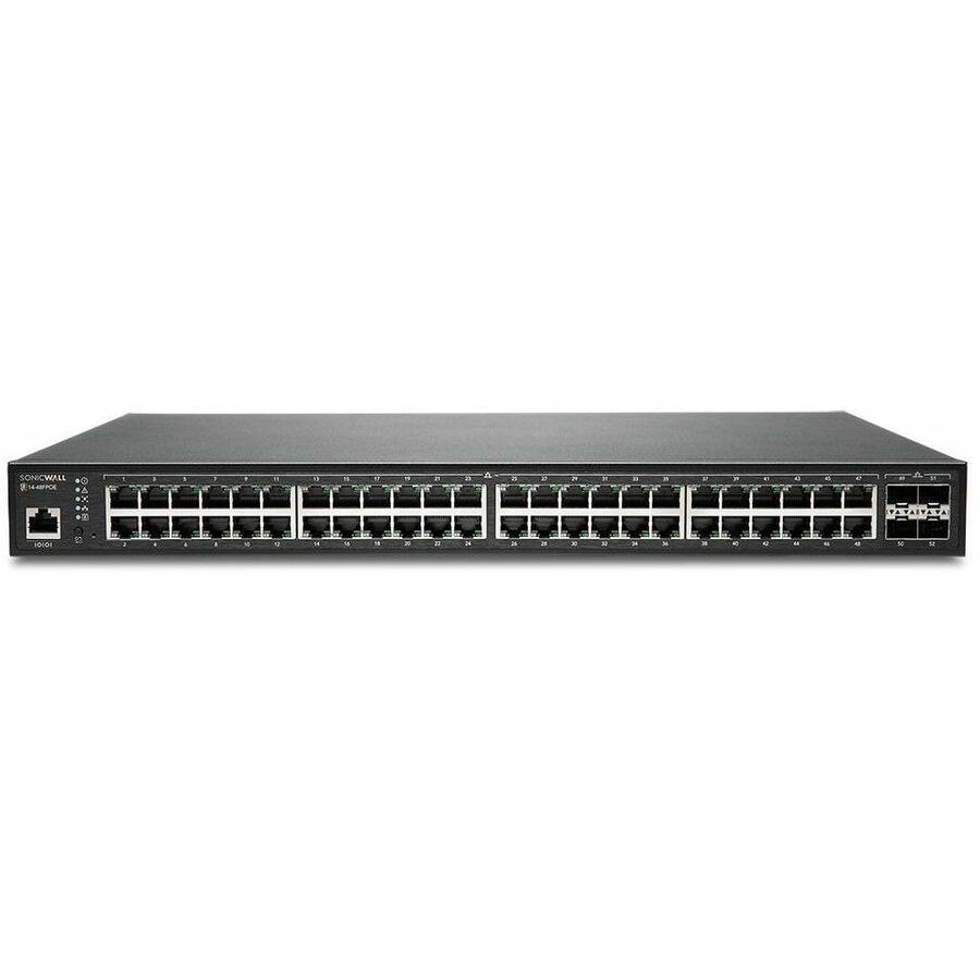 SonicWall SWS14-48FPOE 52 Ports Manageable Ethernet Switch - Gigabit Ethernet, 10 Gigabit Ethernet - 1000Base-T, 10GBase-X - TAA Compliant